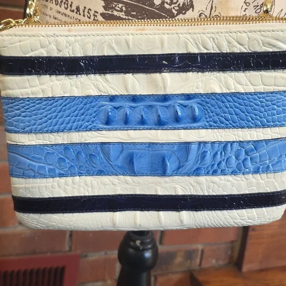 Brahmin Adjustable Crossbody Blue,  White, Reptile - Picture 12 of 16